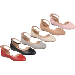 Journee Collection Women's Wide D'Orsay Ankle Strap Round-Toe Flats