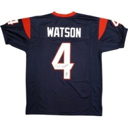 Autographed Deshaun Watson Houston Texans Custom Jersey Blue FHS275