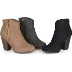 Journee Collection Womens High Heel Wide Width Faux Suede Ankle Boots