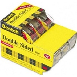 3M 3136 665 Double-Sided Office Tape in Hand Dispenser 1/2 x 7 Yards