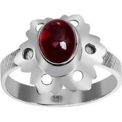 Orchid Jewelry 925 Sterling Silver 1 6/7 Carat Garnet Flower Ring