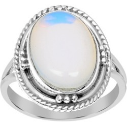 Orchid Jewelry 925 Sterling Silver 5 Carat Oval Cut Opal Ring