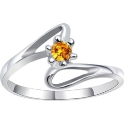 Orchid Jewelry 925 Sterling Silver 0.10 Carat Citrine Ring