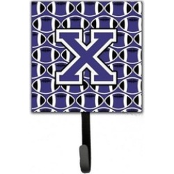Carolines Treasures CJ1068-XSH4 Letter X Football Purple & White Leash or Key Ho