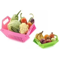 Plastic Vegetable Chopping Board Wash & Folding Basket