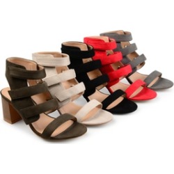 Journee Collection Womens Strappy Cut-out Heel Caged Sandals