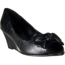 Riverberry Women's 'Network' Knot-detail Peep Toe Wedges, Black