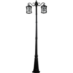 8 feet high outdoor solar lamp post with two heads SL-3801black2.45m
