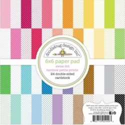 Doodlebug DSD5449 6 x 6 in. Swiss Dot Petite Prints Double Sided Paper Pad 24 pe