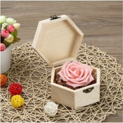 Portable Hexagonal Shaped Wooden Storage Box Jewelry Box Wedding Gift Box Holder