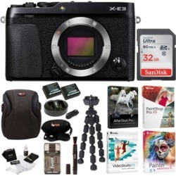 Fujifilm X-E3 Mirrorless Camera (Black) with 32GB Card and Accessories Bundle