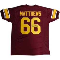 Autographed Bruce Matthews USC Trojans Red Custom Jersey