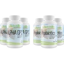 Lyfetrition Alpha GPC Nootropic or Probiotics 100 Billion CFU's
