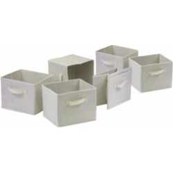 Capri Set of 6 Foldable Beige Fabric Baskets