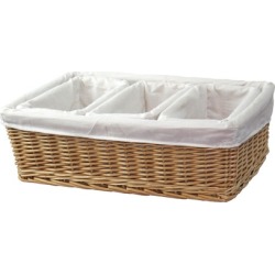 Willow Baskets with Fabric Lining, Set of 4