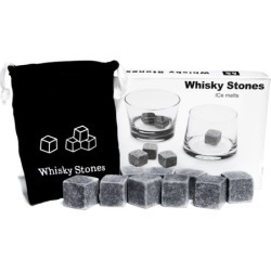 9 Piece Whiskey Stone Ice Cubes Rocks w/ Bag