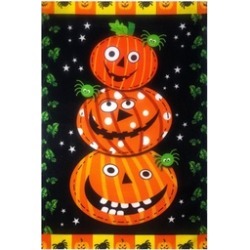 Triple Pumpkins & Spiders Garden Flag 12"X18" Halloween Pumpkin