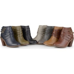 Journee Collection Women's Multi-Strap Ankle Boots