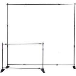 Heavy-Duty Tube 8x10 Step and Repeat Backdrop Telescopic Banner Stand Adjustable