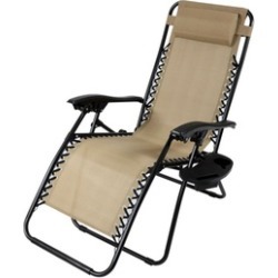 Sunnydaze Zero Gravity Lounge Chair with Pillow & Cup Holder