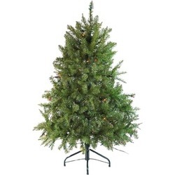 4' Pre-Lit Northern Pine Full Artificial Christmas Tree - Multi Lights