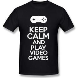 Keep Calm And Play Video Games Statement Novelty Men T-Shirt Tee