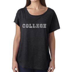 LA Pop Art Women's Dolman Cut Word Art Shirt - COLLEGE DRINKING GAMES