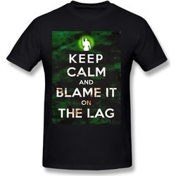 Jatez Unisex Youqian Keep Calm And Blame It On The Lag Black Tee