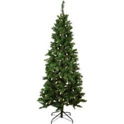 7' Single Plug Slim Mixed Long Needle Pine Artificial Christmas Tree