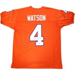 Autographed DeShaun Watson Clemson Tigers Orange Custom Jersey