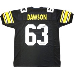 Autographed Dermontti Dawson Pittsburgh Steelers Black Custom Jersey