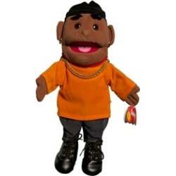 Sunny Toys GL1531 14 In. Ethnic Rapper Boy In Orange Top, Glove Puppet