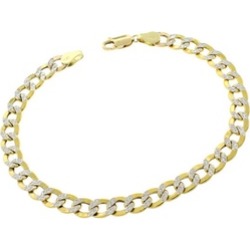 Men's 14K Solid Gold Diamond Cut Cuban Bracelet by ReLex