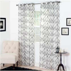 Lavish Home Valencia Embroidered Curtain Panel Pair