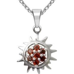 Orchid Jewelry 925 Sterling Silver 0.75 Carat Garnet Necklace