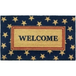 Red White Blue Stars Stripes Welcome Entry Door Mat Indoor Outdoor