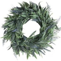 10" Artificial Dusty Blue Springtime Wispy Lavender Wreath