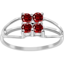 Orchid Jewelry 925 Sterling Silver 3/5 Carat Garnet 4-Stone Ring
