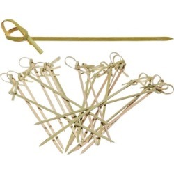 100 PCS Bamboo Knot Skewers, Twisted Ends Bamboo Picks Cocktail Picks