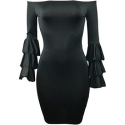 Fashionable Women Off Shoulder Evening Party Cocktail Dress