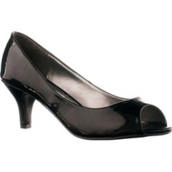 Riverberry Women's M2571 Patent Peep Toe Pumps, Black Patent