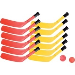 Champion Sports FHSSET Scooter Board Hockey Set, Red & Yellow