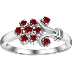 Orchid Jewelry 925 Sterling Silver 0.45 Carat Garnet Cluster Ring