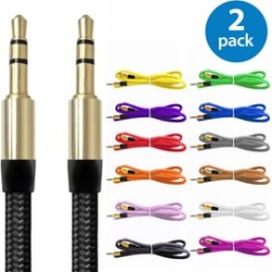 2x 3.5mm AUX Auxiliary Cord Male to Male Audio Cable for PC iPod MP3 Car
