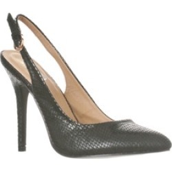 Riverberry 'Lucy' Pointed-Toe Sling Back Pump Heels, Black Snake