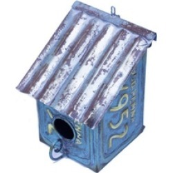 License Plate Saltbox Bird House