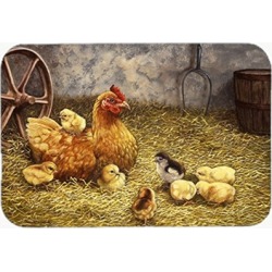 Carolines Treasures Chicken Hen & Her Chicks Kitchen or Bath Mat