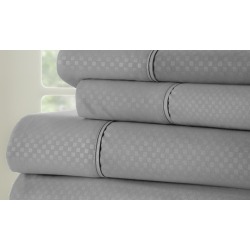 Microfiber Merit Linens Embossed Checker Sheet Sets