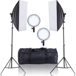 LED Softbox Continuous Lighting Studio w/ 2 Stand Carrying Bag