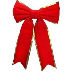 36" x 50" Commercial Structural 2-Loop Red and Gold Outdoor Christmas Bow